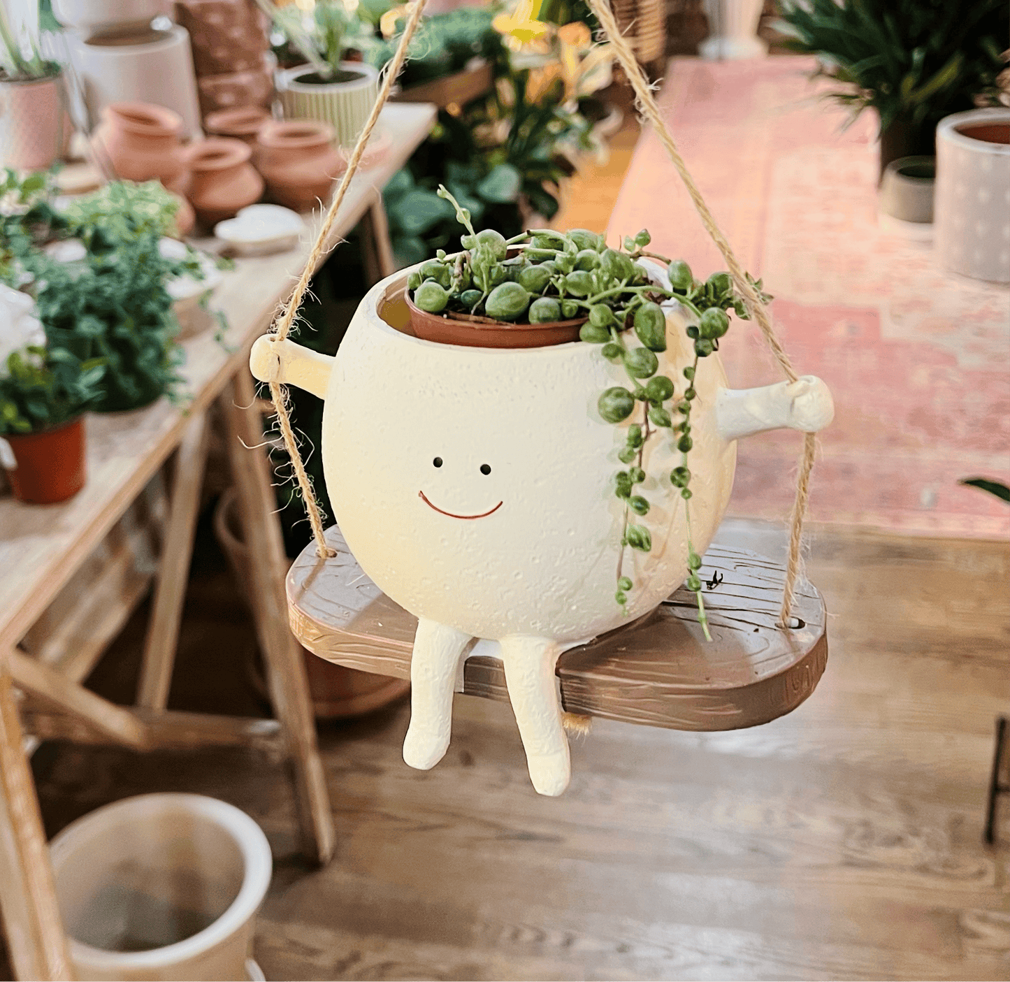 Cute swinging guy pot